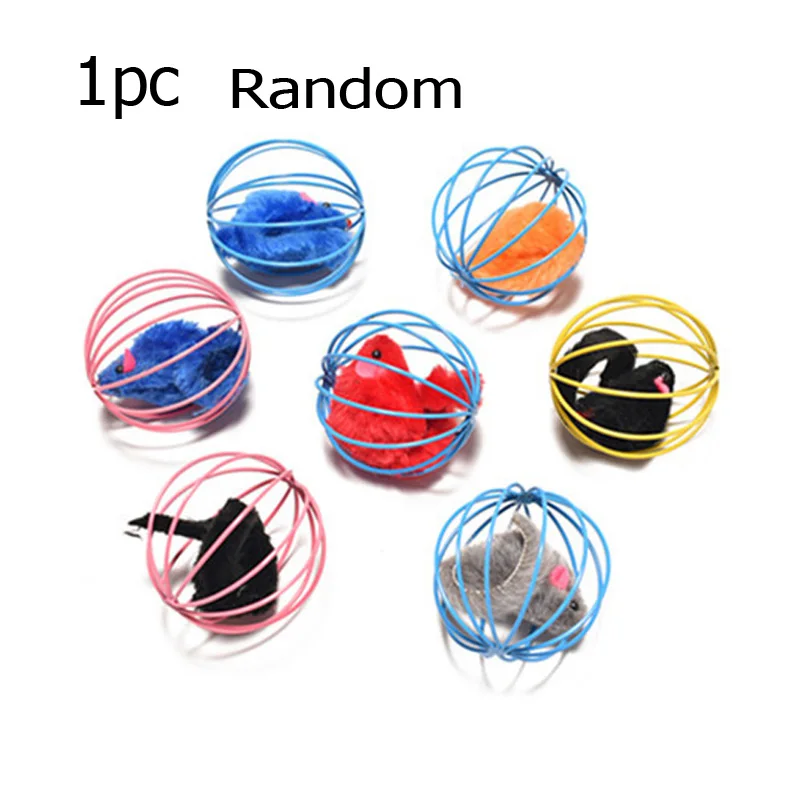 Random 1pc 1 шт., игрушки для кошек, полые шарики, мышки с перьями, игрушки для кошек, котенок, игра, забавные мыши, игрушки для мышек, товары для домашних животных, игрушки для кошек - Цвет: Random 1pc