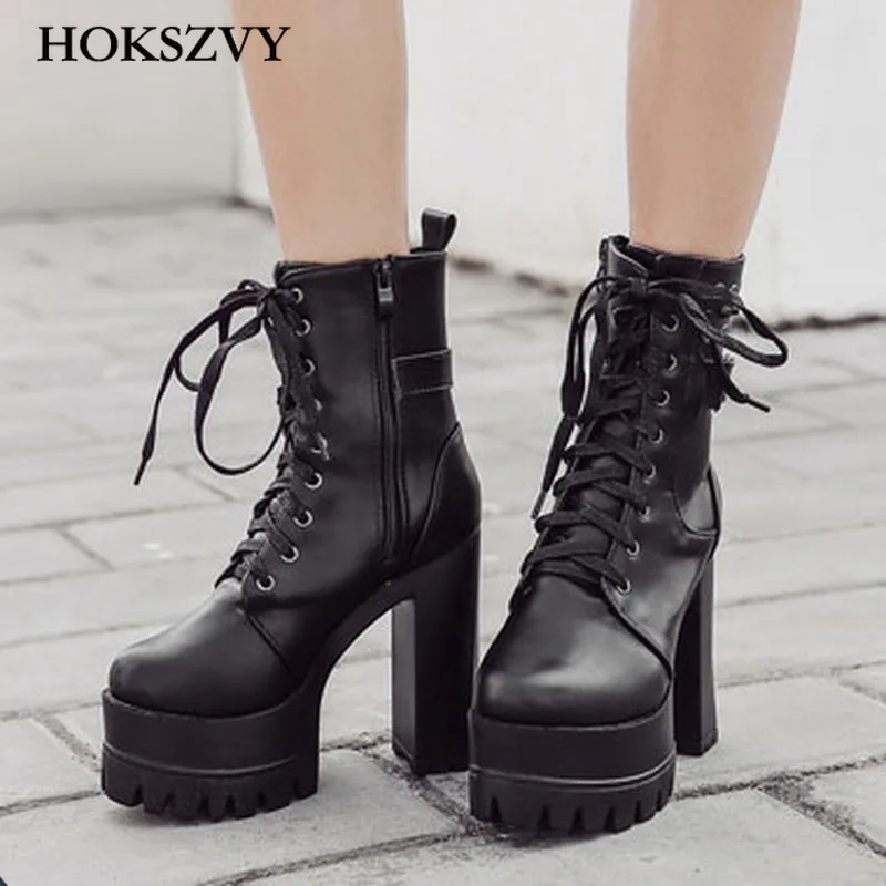 

Women's New Boots Female Boots Waterproof Platform Thick with Fashion Rivets High Heel Boots Martin Boots 7983-JXQ