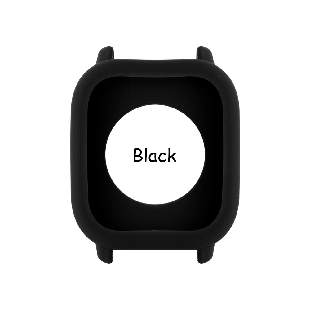 black 1 шт. роскошный легкий мягкий силиконовый чехол защитная оболочка рамка Бампер для Xiaomi Huami Amazfit GTS защитный чехол умных часов - Цвет: black