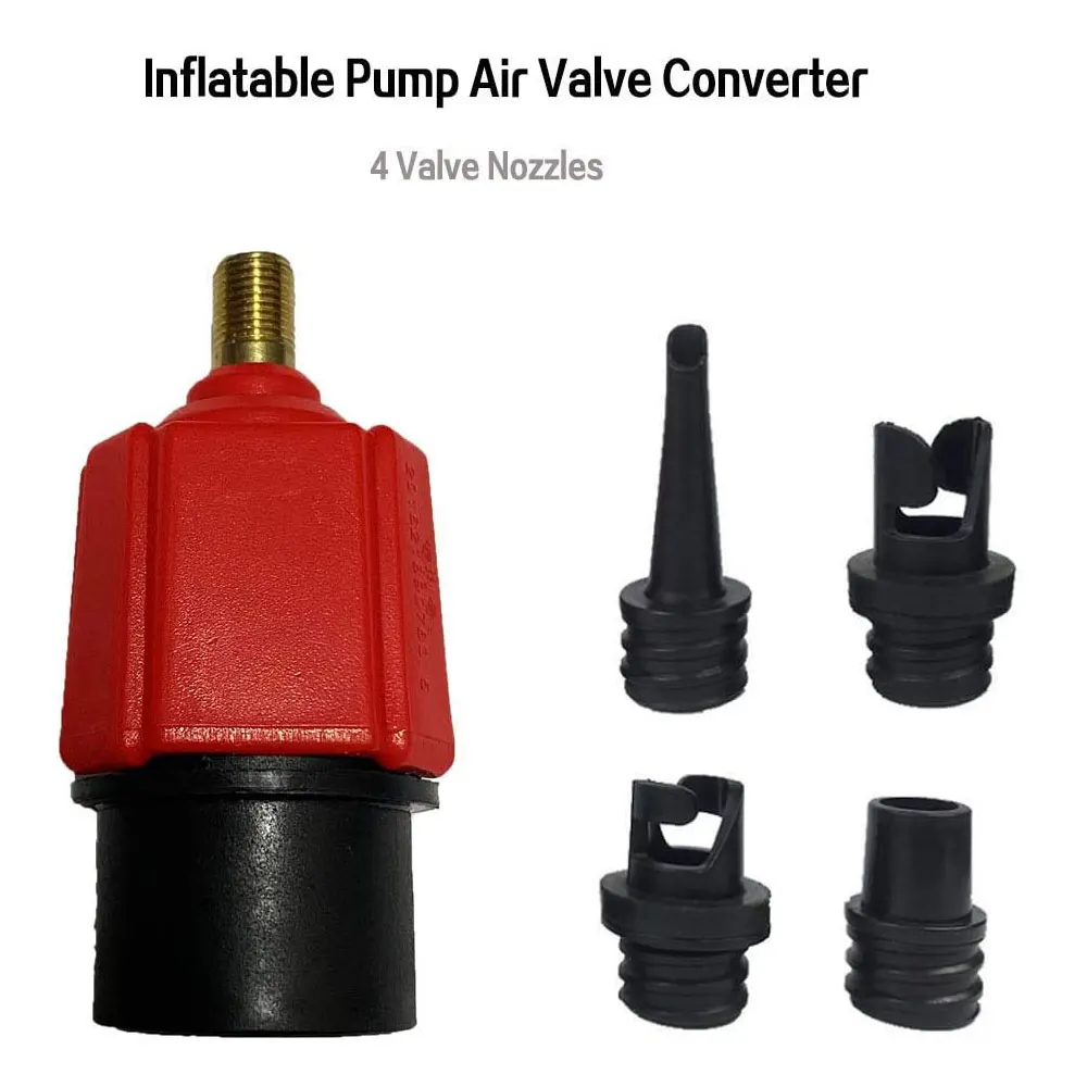 Inflatable SUP Pump Adaptor Compressor Air Valve Converter Multifunction SUP Valve Adapter with 4 Air Valve Nozzlesz Air Valve Adaptor for Inflatable Boat Stand Up Paddle Board 