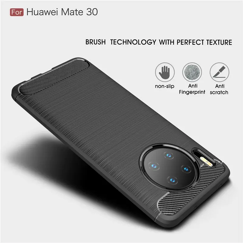 Защитный силиконовый чехол из углеродного волокна для huawei mate 30 Pro, противоударный чехол для huawei mate 30 Lite Bumber, чехол
