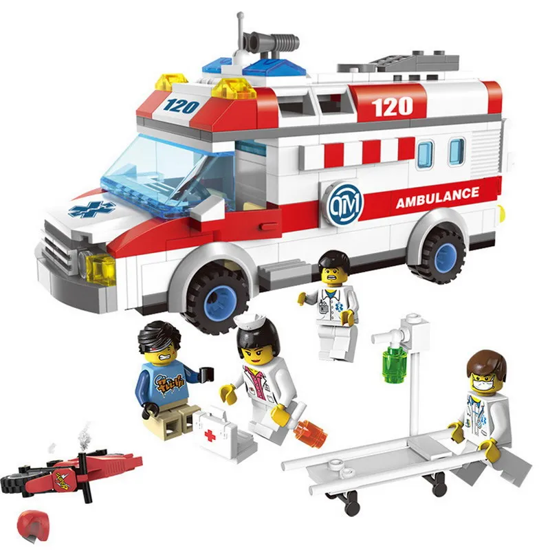 

1118 Ambulance Car Building Blocks Bricks Classic Educational DIY Action Figure Toys for Children Compatible with Model