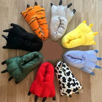 

Cute Animal Cartoon Home Slipper Men Women Children Winter Paws Cotton Winter Warm Soft indoor Floor Plush Slippers