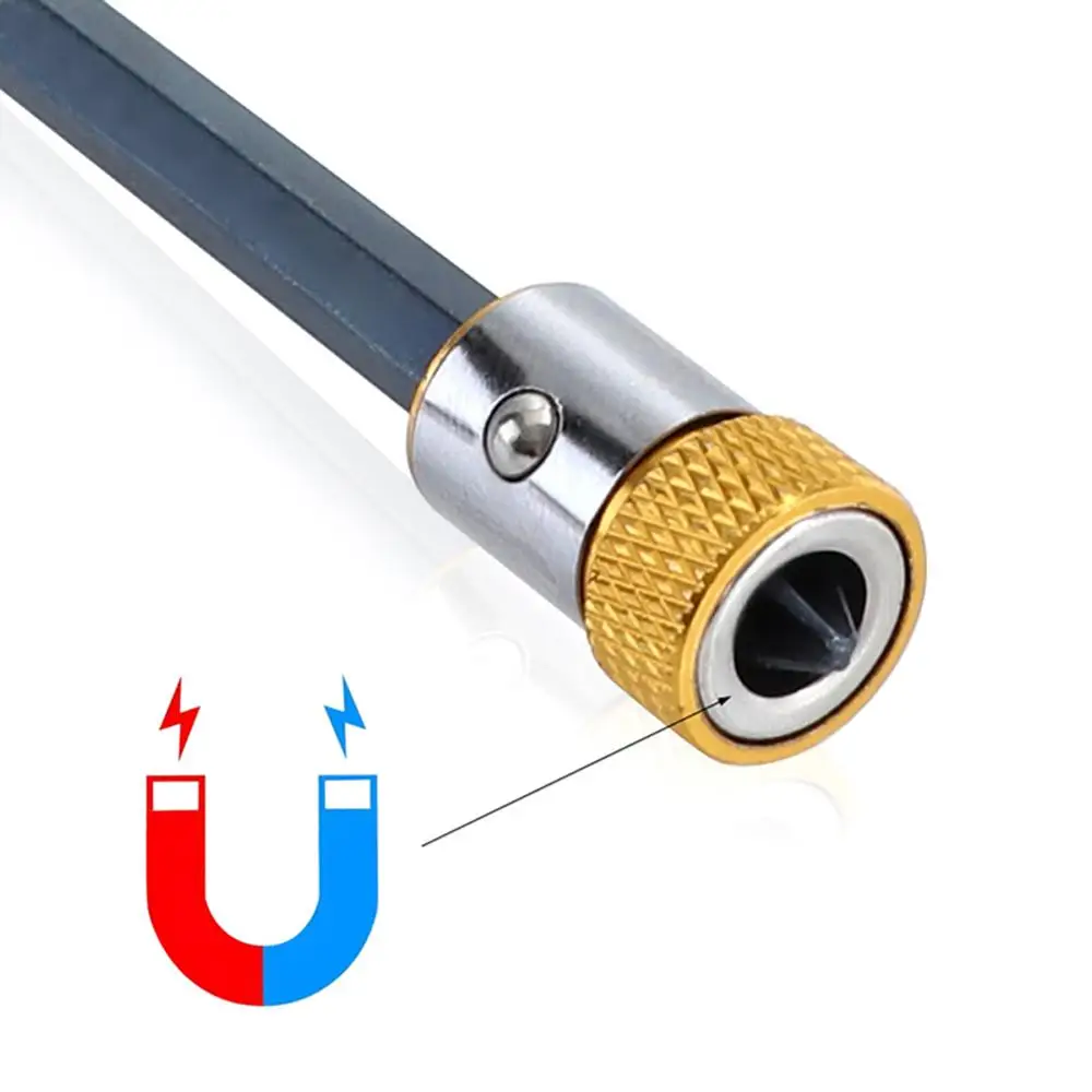 Magnetic Drill Bit Holder 1/4" Screwdriver Magnetic Ring S2 Alloy Steel Removable Hex Electric Screwdriver Bit 35FM11