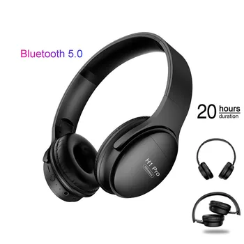 

H1Pro Bluetooth 5.0 Headphones Wireless HIFI Stereo Gaming Headsets Over ear Noise Canceling with Mic Support TF Card for iPhone