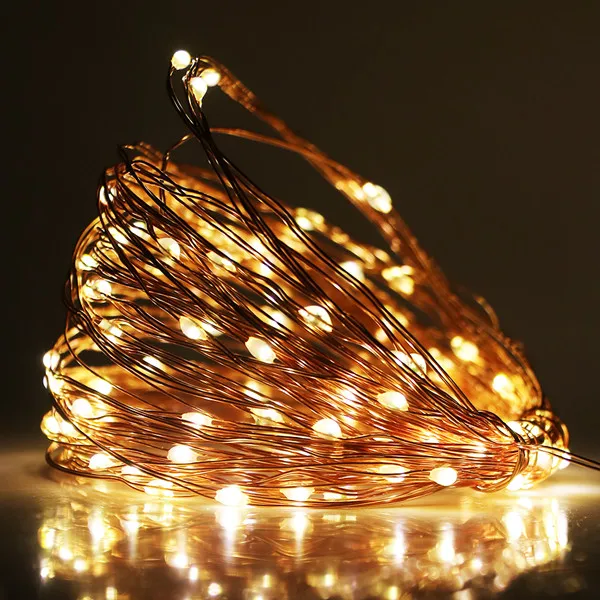 thumbnail image 1 of Guirnalda de luces LED de alambre de cobre para decoración del hogar, bodas, exteriores, Navidad, 12 V CC, 10 m, 20 m, 50 m, 1 of 5