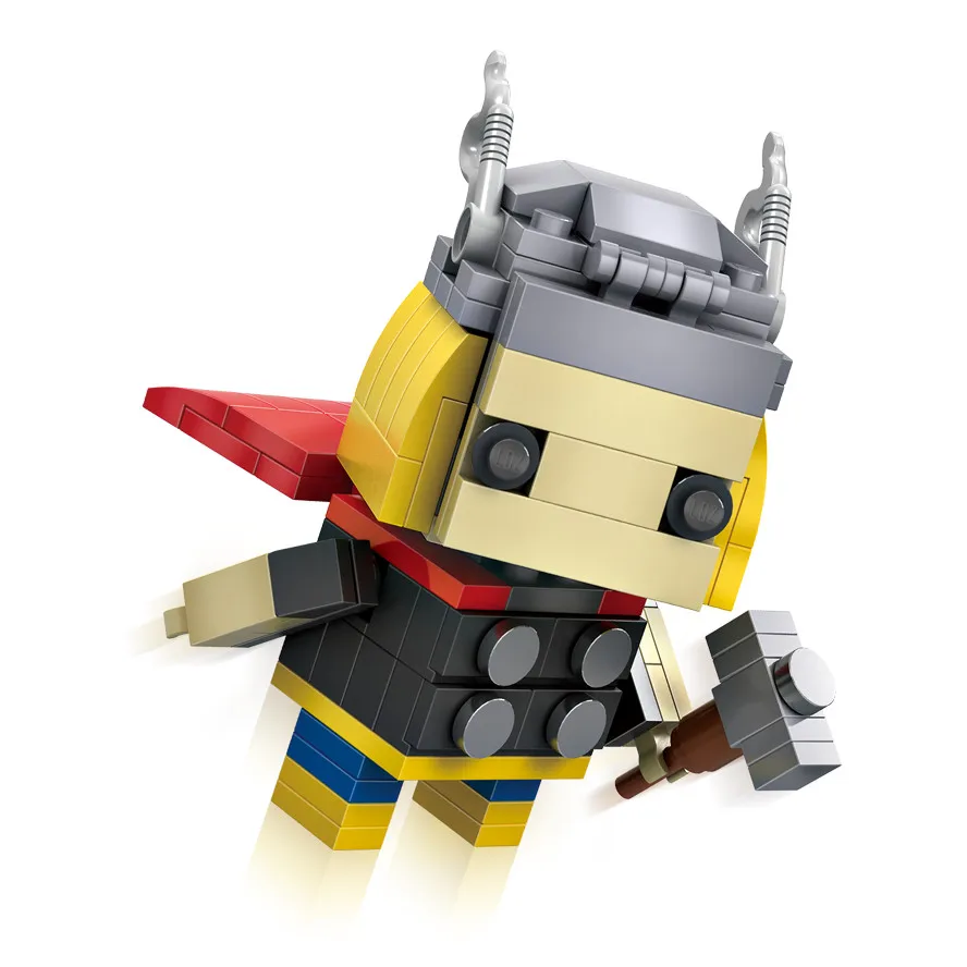 Строительные блоки LOZ супергерои Бэтмен Капитан Америка Тор железный Brick Heads
