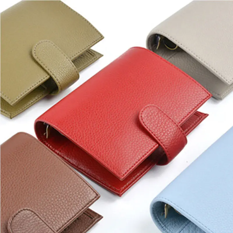 

Yiwi Genuine Leather Rings Notebook A7 （14.3x11.5cm） Size Binder Agenda Organizer Diary Journal Sketchbook Planner Big Pocket