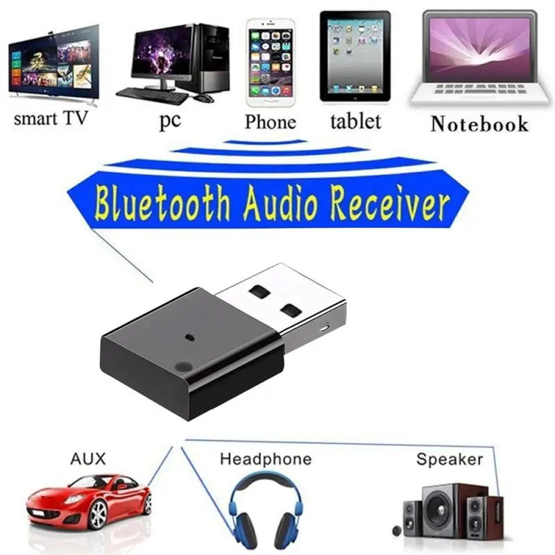 Мини Автомобильный Bluetooth приемник беспроводной Bluetooth приемник USB аудио стерео музыка автомобильный приемник адаптер микрофон Bluetooth приемник