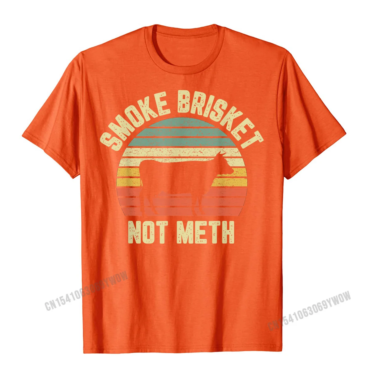 Group O-Neck Tshirts Thanksgiving Day Tops T Shirt Short Sleeve Designer Cotton 3D Printed Tops Tees Printing Men Funny BBQ Shirt Smoke Brisket Not Meth Novelty Grilling T-Shirt__739 orange