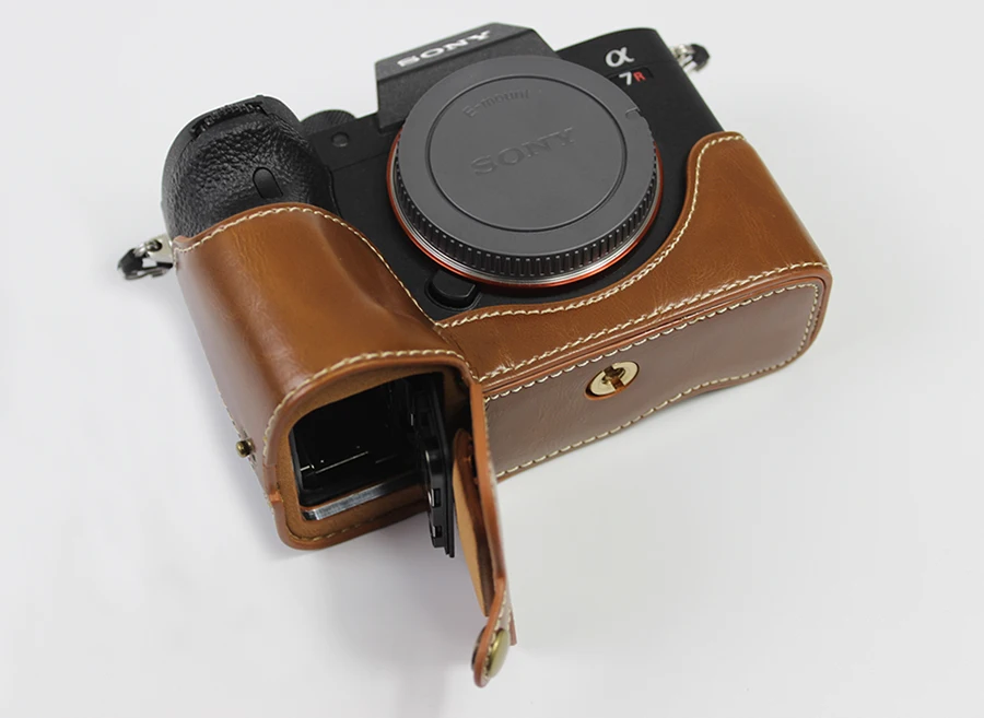 PU кожаный чехол для камеры для sony A7R4 A7RIV A7Rm4 A7R IV портативный половина тела набор оболочки с батарейным отсеком