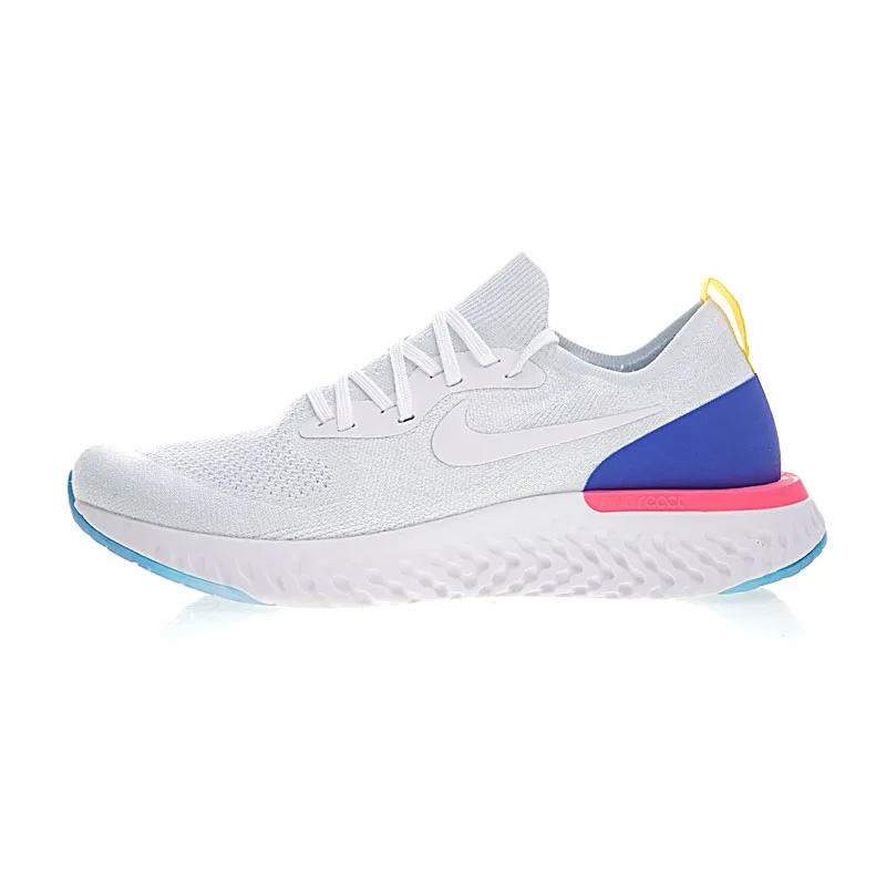 Оригинальные мужские кроссовки Nike Epic React Flyknit для бега, фитнеса, тренировок, дышащие, амортизирующие, прочные, хорошее качество - Цвет: AQ0067-101