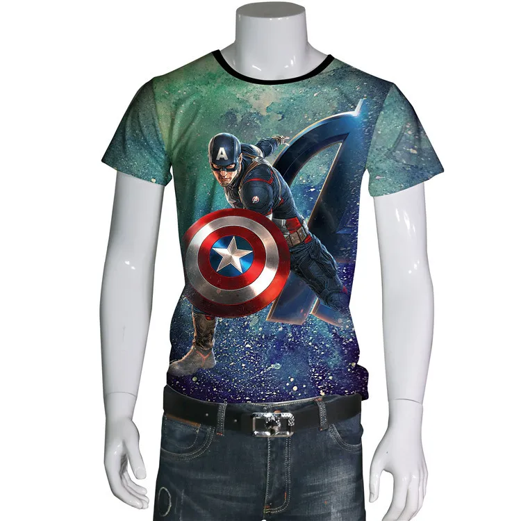 Avengers Amerika Captain Superhero Korte Mouw T-shirt Zomer 3D Patroon Mannen En Vrouwen Half Mouwen Kleding XA42 Avengers Amerika Captain Superhero Korte Mouw T-shirt Zomer 3D Patroon Mannen En Vrouwen Half Mouwen Kleding XA42