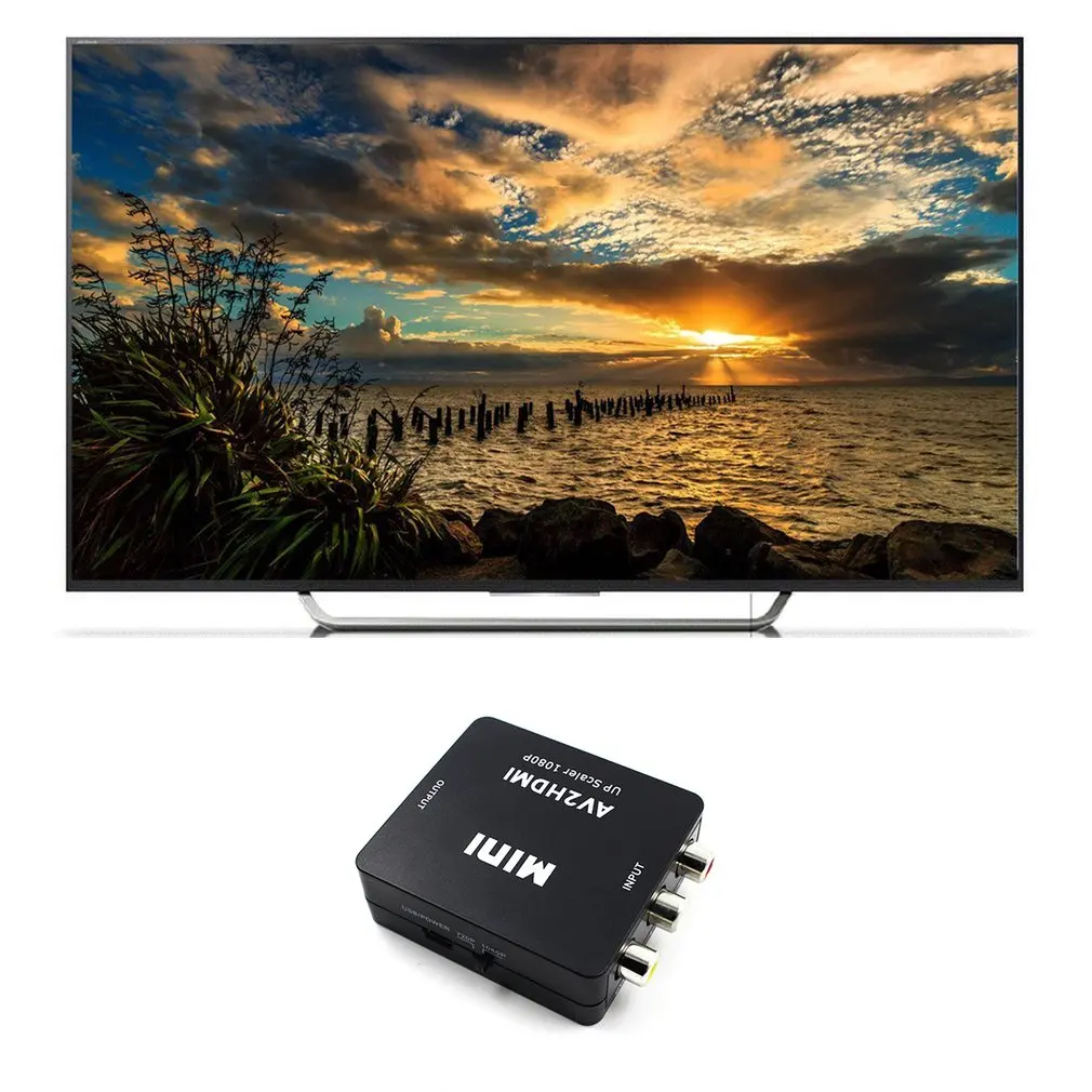 Преобразователь Av в Hdmi Hd Av2Hdmi композитный Cvbs 3Rca 1080P преобразователь адаптер видео