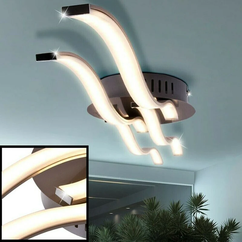 

Ceiling Lamp LED Lights Four Branches Wavy Kitchen Bifurcation Shaped Ceiling Lamp Minimalist Living Bedroom Decor Pendant Lamps