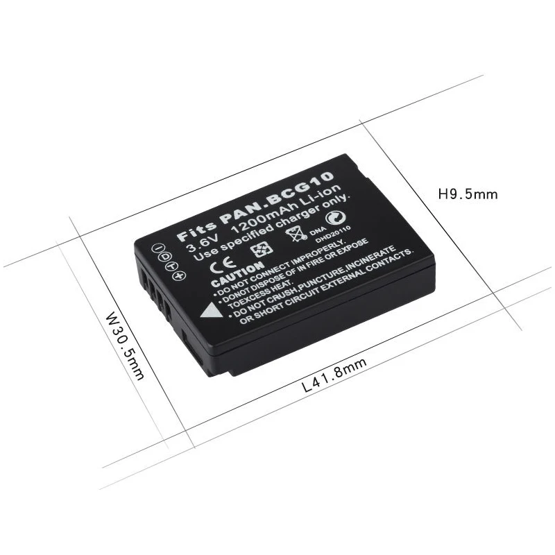 1 шт. 3 6 В 1200 мАч аккумулятор камеры для Panasonic Lumix DMW BCG10 BCG10E DMC 3D1 TZ7 TZ8 TZ10 DMCTZ19|Цифровые