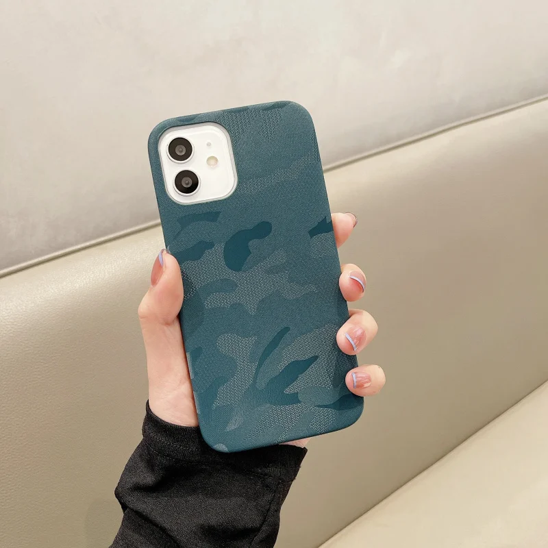 Camouflage Matte Pu Leather Silicone Phone Case For Iphone 13 12 11 Pro MAX Mini X XR XS SE 7 8 Plus Bumper Candy Back Cover best iphone 13 pro max case