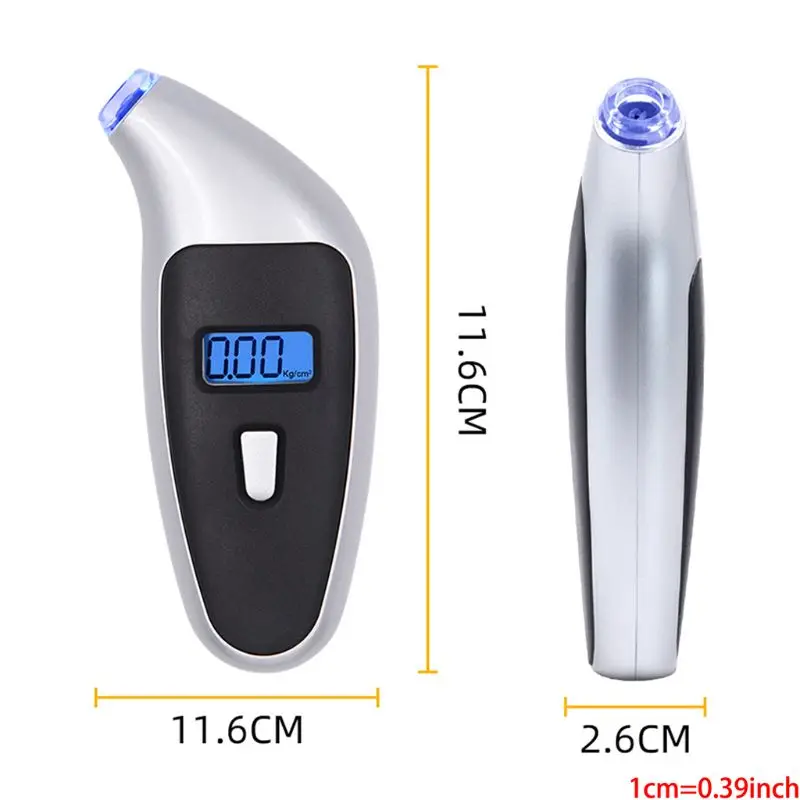 

Vehicle Car Digital Tire Pressure Gauge 150 PSI 4 Settings for Car Truck Bicycle with Backlit LCD and Non-Slip Grip Silver