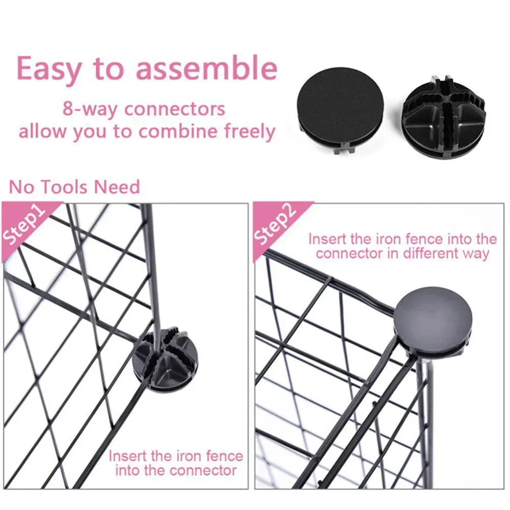 4 Pet Playpen Bunny Cage Fence DIY Small Animal Exercise Pen Crate Kennel Hutch for Guinea Pigs & Rabbits Upgrade Version