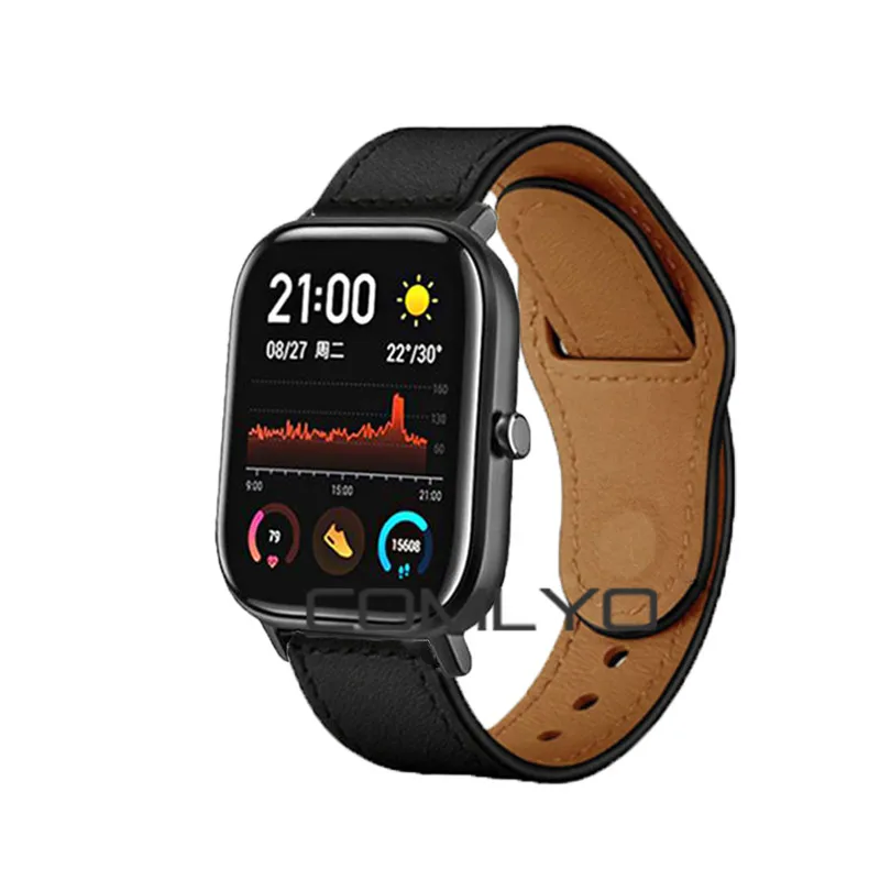Кожаный ремешок для huami amazfit GTS ремешок для часов для amazfit GTR 42 мм ремешок аксессуары для браслетов
