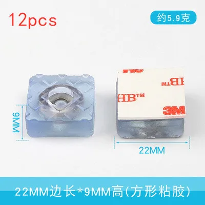 12pcs Rubber Transparent Non-slip Chair Leg Furniture Table Floor Feet Cover With screws Mute Sofa Stool Protector Accessories 22mmX9mm