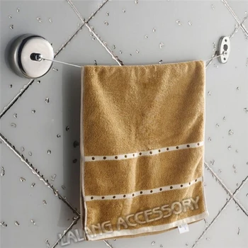 

1pc Silver Clothes Line Household Retractable Novelty Bathroom Clothes Rope Wall Mounted Extensible Clothesline