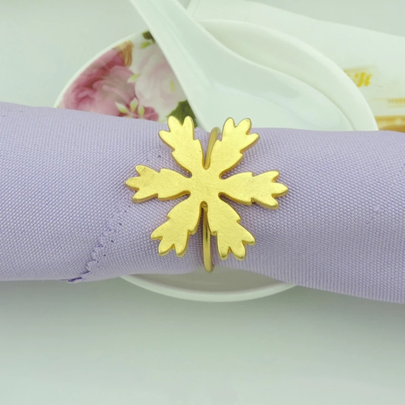 1Pc Christmas Snowflake Napkin Ring Serviette Holder Party Wedding Dinner M4YD