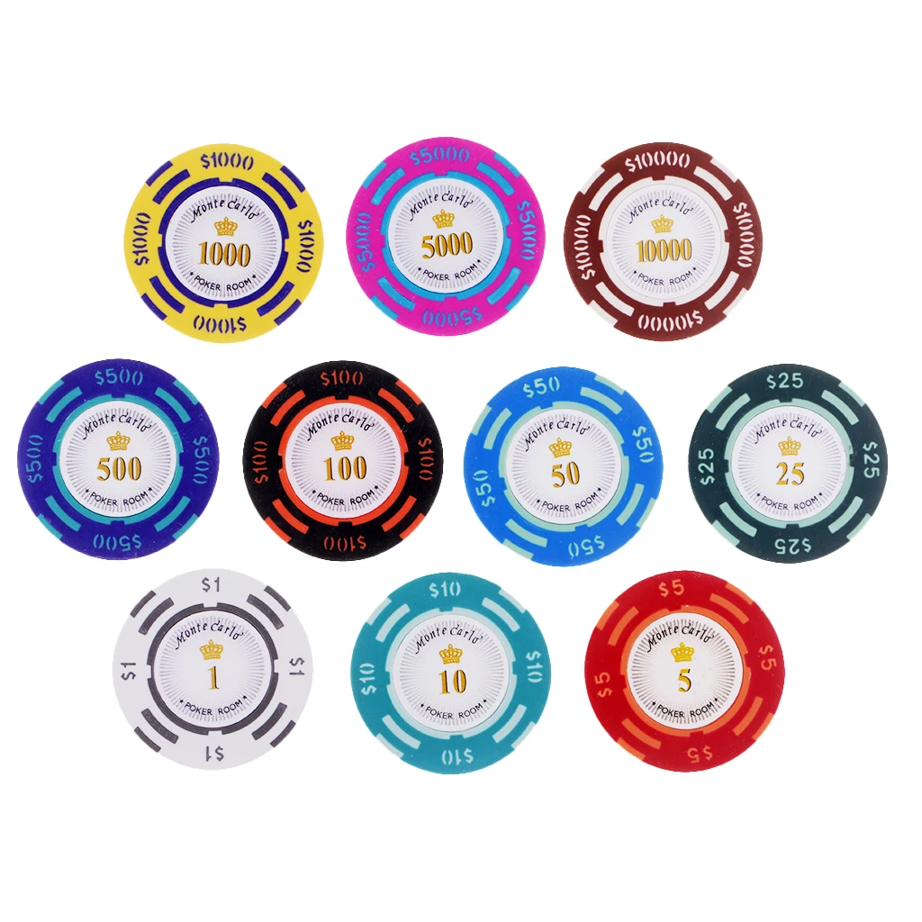 10pcs Poker Chips Toys Chips Coins Non-Currency Poker Casino Chips Mahjong Games Multi-color Chips