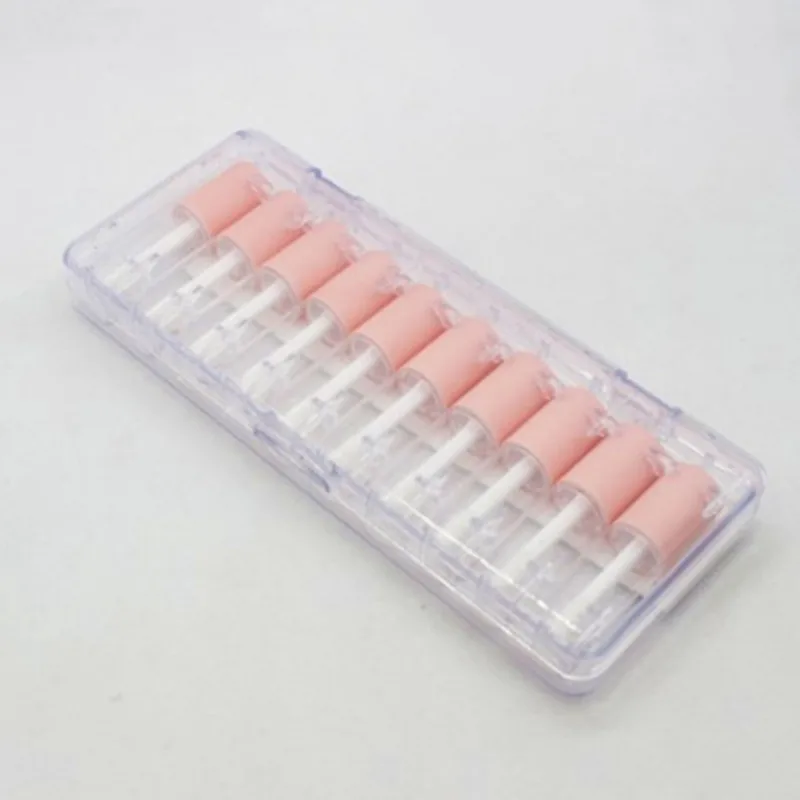 

10pcs 4ml Lip Gloss Empty Plastic Tubes Exquisite Mini Clear Lipgloss Packaging Container With Pink Matte Lid new arrival 2020