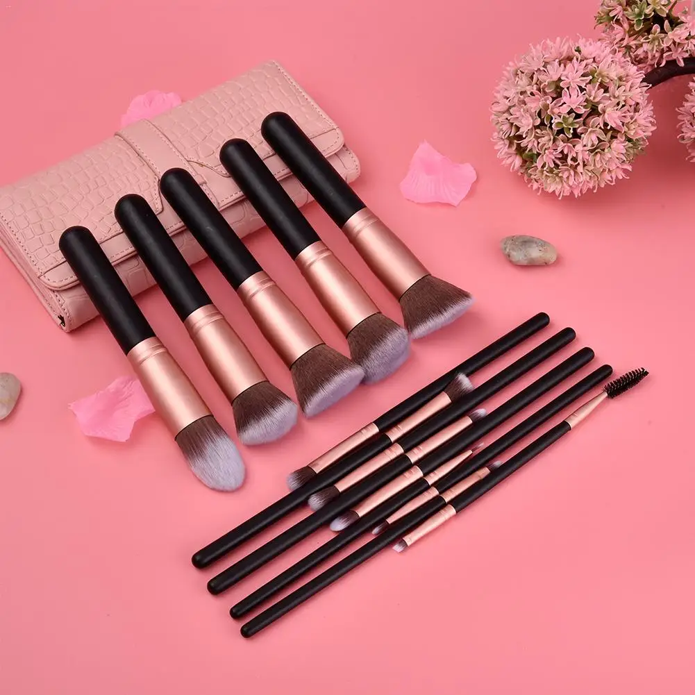 14pcs Makeup Brushes Set Nylon Wool Cosmetic Powder Foundation Eyeshadow Lip For Women Make Up Tool Accessories