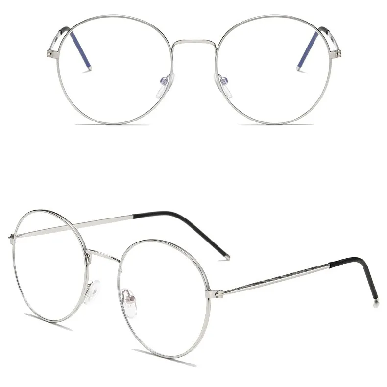 Круглые анти-синие очки, оправа, модные компьютерные офисные декоративные очки, роскошная металлическая оправа, радиационные очки - Цвет оправы: 3020-5