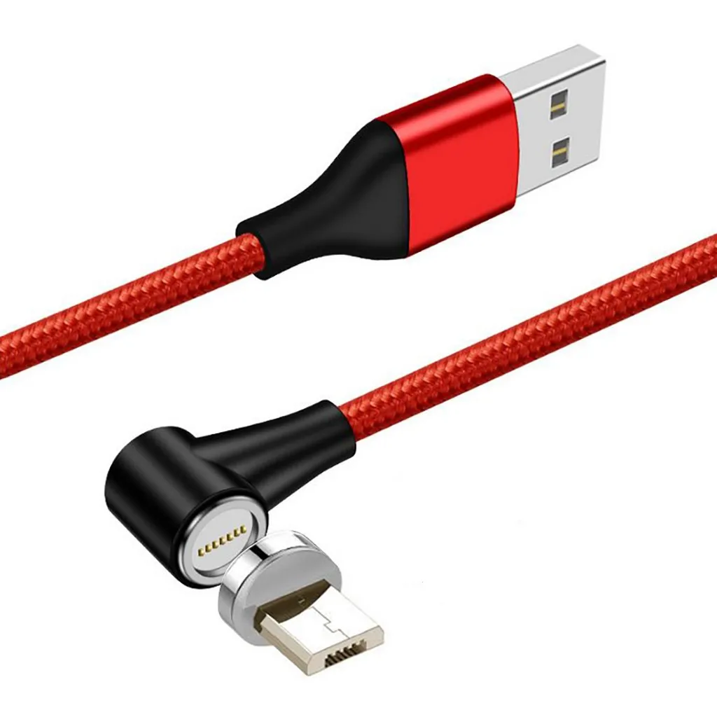 Ouhaobin кабель для зарядного устройства Usb ToType-C/Micro USB локоть Магнитный кабель для зарядного устройства для Android - Цвет: red