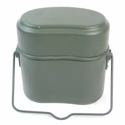 Германия зеленый 3 шт. в 1 наружная посуда для пикника кемпинга набор для готовки путешествие на выживание бэнто Ланч-боксы горшок/чаша