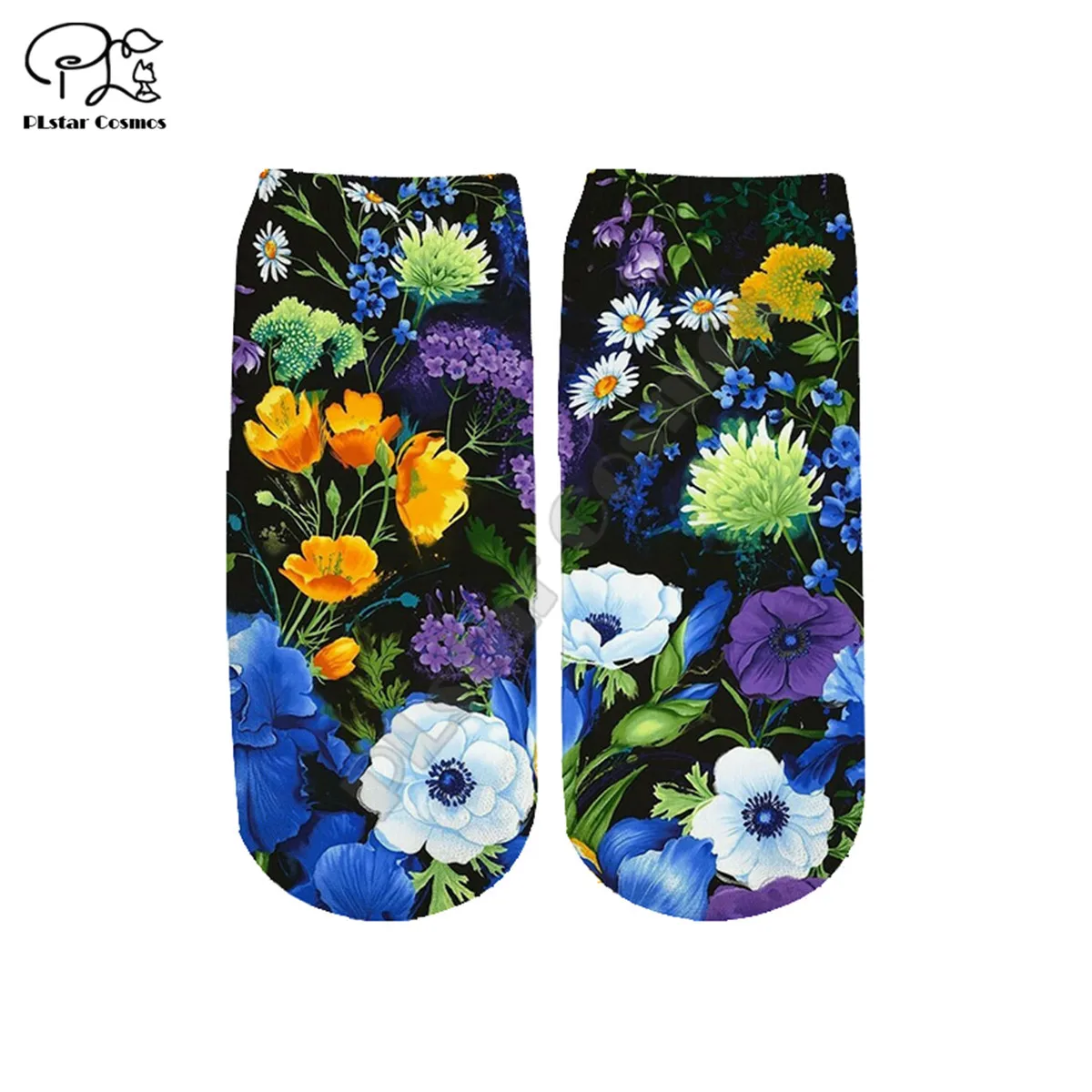 

PLstar Cosmos Vintage flowers Cotton Socks Colorful Brand Warm Cartoon Short Ankle Halloween Socks