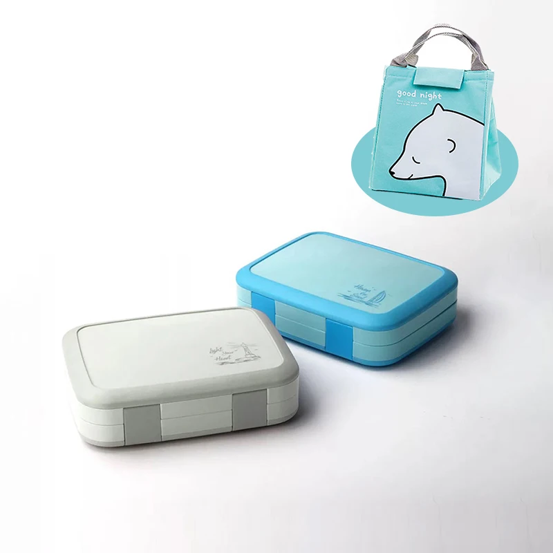 

MICCK BPA 2 Pcs Lunch Box For Kids With Compartments Cartoon Leakproof Bento Box Microwavable Food Large Storage Box For Food