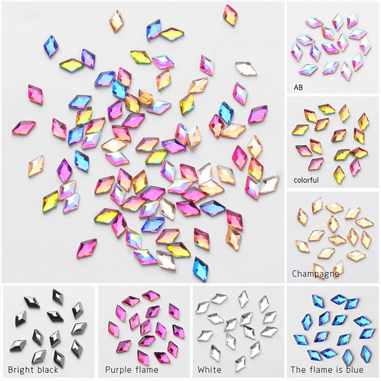 20 шт Блестящий ромб Flatback кристалл 3d-украшения для ногтей стекло ювелирные изделия со стразами DIY маникюр Дизайн Аксессуары