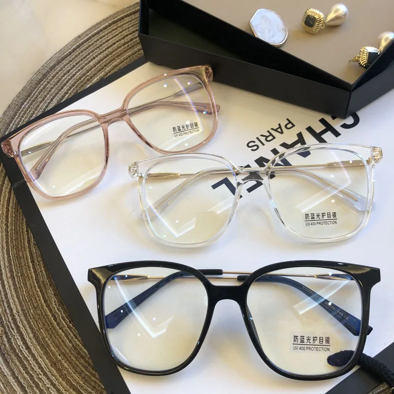 

light flat goggles TR90 ultra light computer radiation glasses frame large frame fashion net red Korean myopia glasses