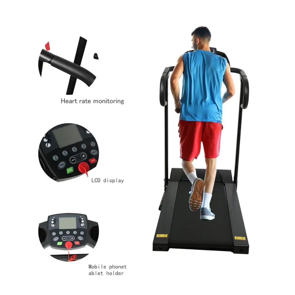 

Compact Folding Treadmill 1100W Running Jogging Machine for Home with LCD Display Pad Holder BHD2