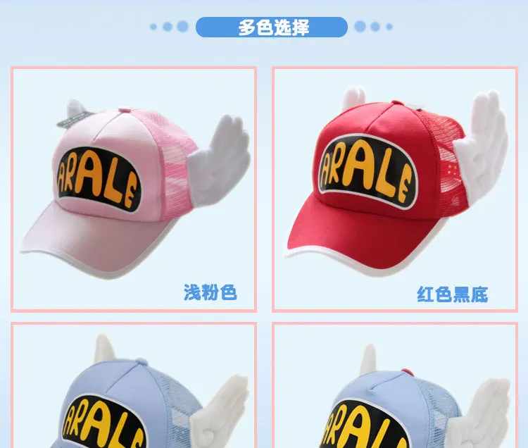 Детская шляпа для взрослых Аниме Dr. Slump шляпы для косплея Arale бейсболка Крылья Ангела шляпы яркие цвета дышащая шапка с сеткой для детей