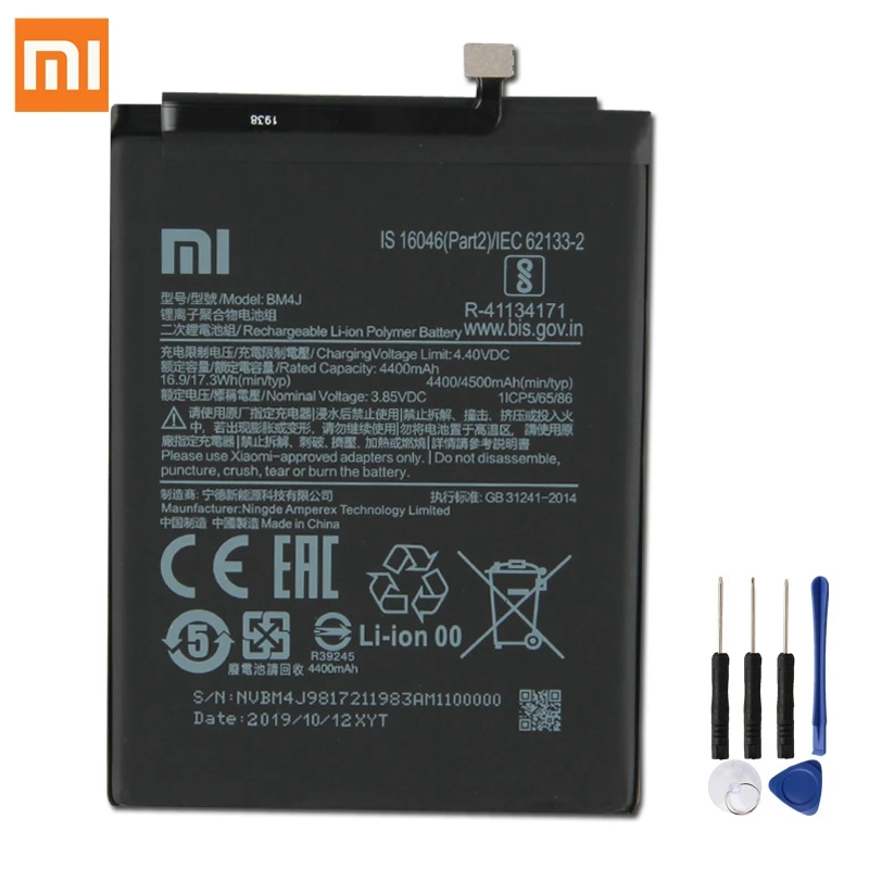 

100% Original Xiaomi BM4J Replacement Battery For Xiaomi Redmi Note 8 Pro Note8 Pro 4400mAh Large Capacity Battery Free Tools