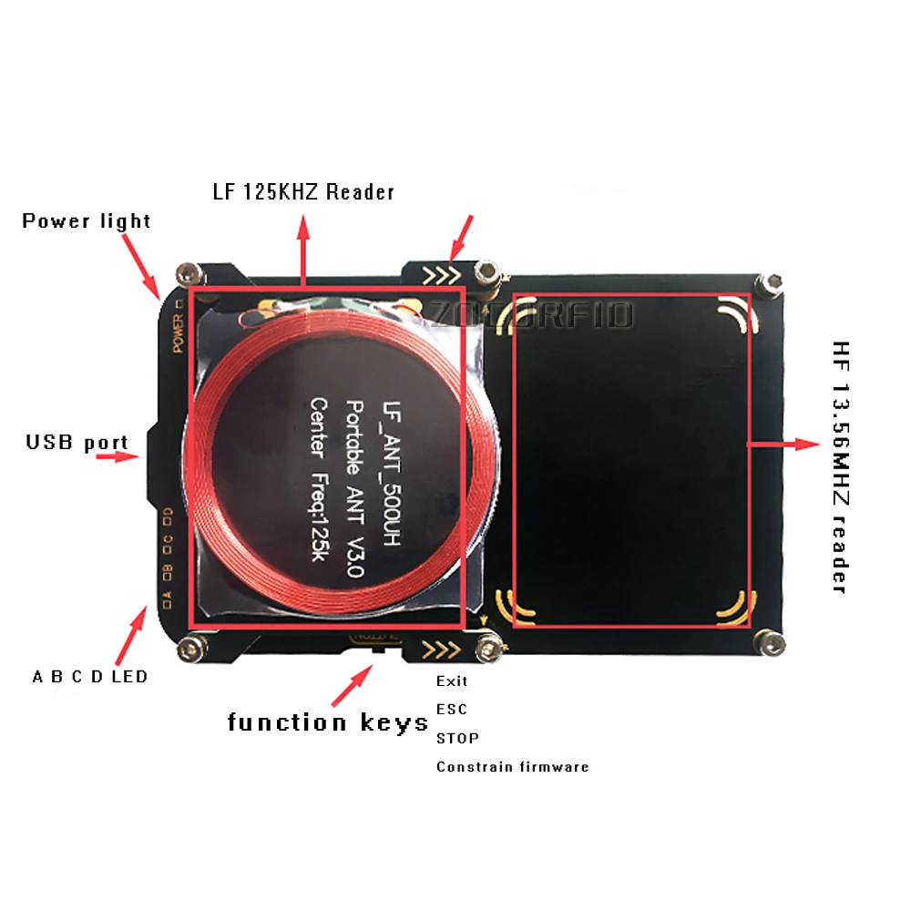 512K Proxmark3 V3.0 RFID Копир 125 кГц/13,56 МГц ID/IC карты поддерживаются