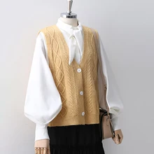 Женский жилет с v-образным вырезом, осень, свитер, Повседневный, свободный, без рукавов, с шалью, вязанный, кардиганы, женские топы на бретелях