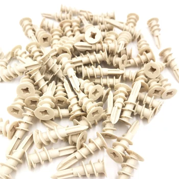 

100pcs Hardware Home Plumbing Self Drilling 6x33mm Curtain Wall Drywall Ribbed Nylon Expansion Tube Mini Tool Accessories