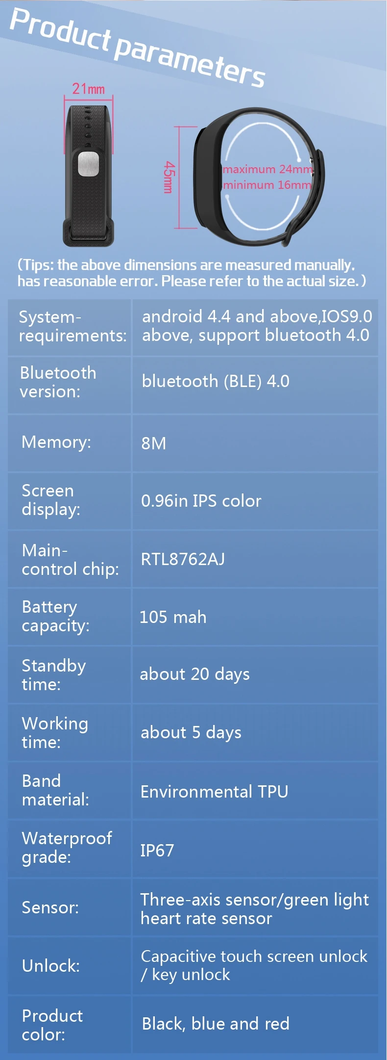 Умный Браслет B61, Bluetooth, измеритель артериального давления, пульса, фитнес-трекер, водонепроницаемый, спортивный, для iOS, Android, умные часы