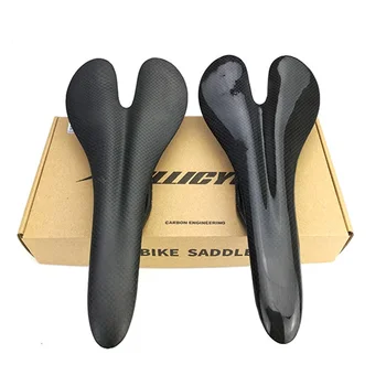 

Bike Carbon Fiber Saddle MTB Mountain Bike Folding Road Bicycle Cushion Double Bracket Ultralight Bicycle Saddle BLACK T800