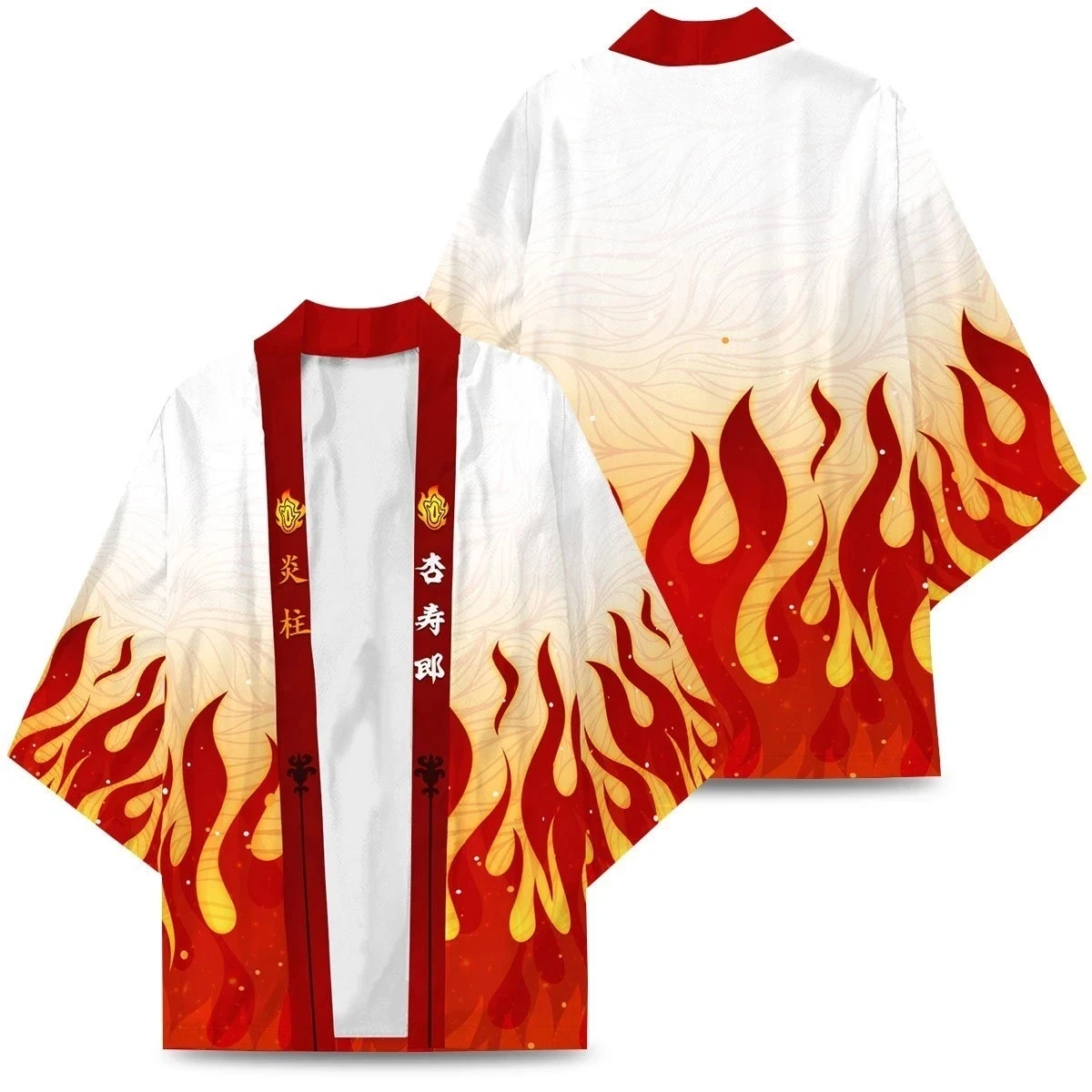 

New Anime Demon Slayer Rengoku Kyoujurou Cosplay Costumes Kimono Flame Symbol Jacket Teens Cardigan Cloak Haori Pajamas Top