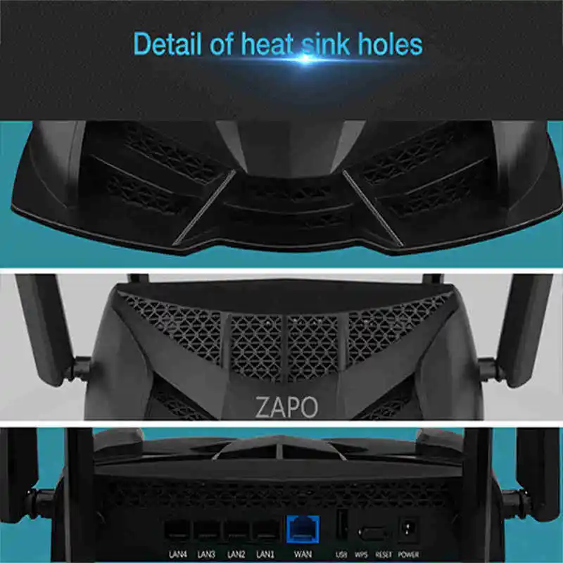 Zapo 1200 Мбит/с двухдиапазонный Usb беспроводной сетевой Ac 2,4 ГГц/5 ГГц игровой маршрутизатор Интеллектуальный повторитель ЕС вилка
