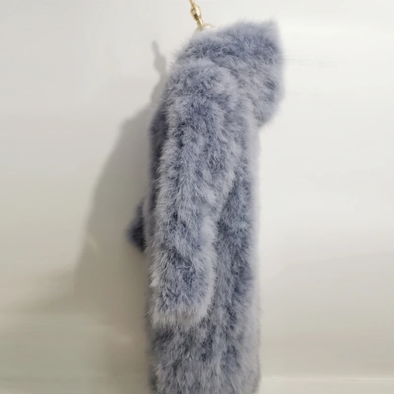 Lange Marabou-Jacke mit Flauschigen Federn, Winter-Damenbekleidung, Oberbekleidung, Warmer Mantel, Abendgarderobe, Geschenk für die Ehefrau, Türkische Federn – Detail 10