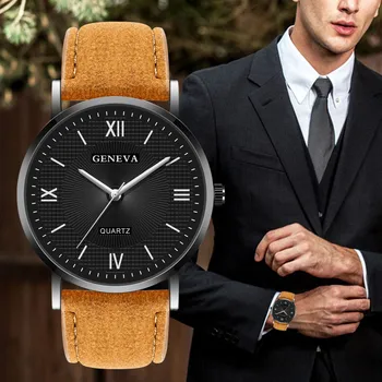 

WJ-8772 Classic Quartz Wristwatch Roman Numerals Watch For Man Fashion Male Business Watches Leather Strap Clock reloj hombre