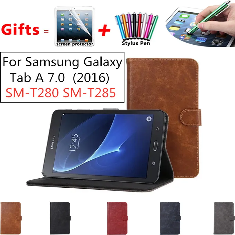 

Fashion Case Cover For Samsung Galaxy Tab A A6 7.0 2016 T280 T285 SM-T285 7.0" Case Smart Cover Funda Tablet leather Stand Shell